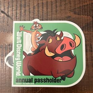 Disney Passholder Magnet 2025 Timon and Pumba